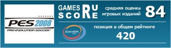 ruScore рейтинг игры Pro Evolution Soccer 2008
