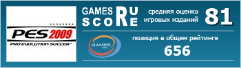 ruScore рейтинг игры Pro Evolution Soccer 2009
