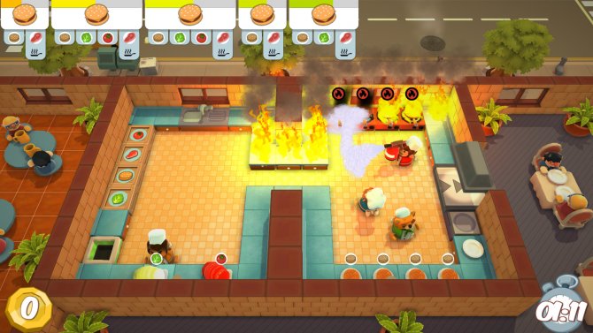 Пожар на кухне – вполне привычное явление в Overcooked.