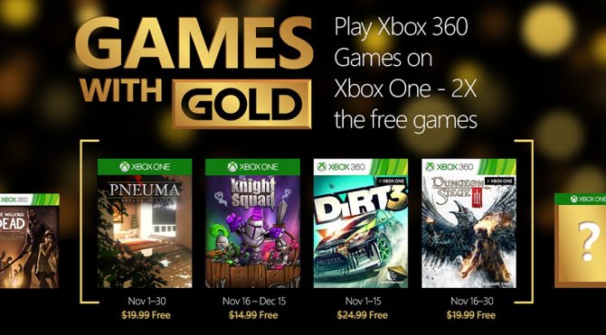 Бесплатные игры для подписчиков Xbox Live Gold в ноябре 2015 года