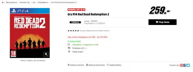 Польский магазин слил дату релиза Red Dead Redemption 2